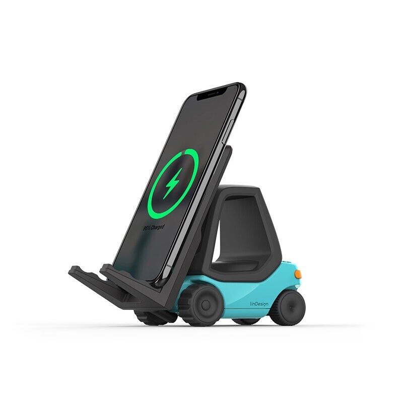 Forklift 5 in 1 Wireless Charger Stand with Night Light for Smart Watch and Car Design